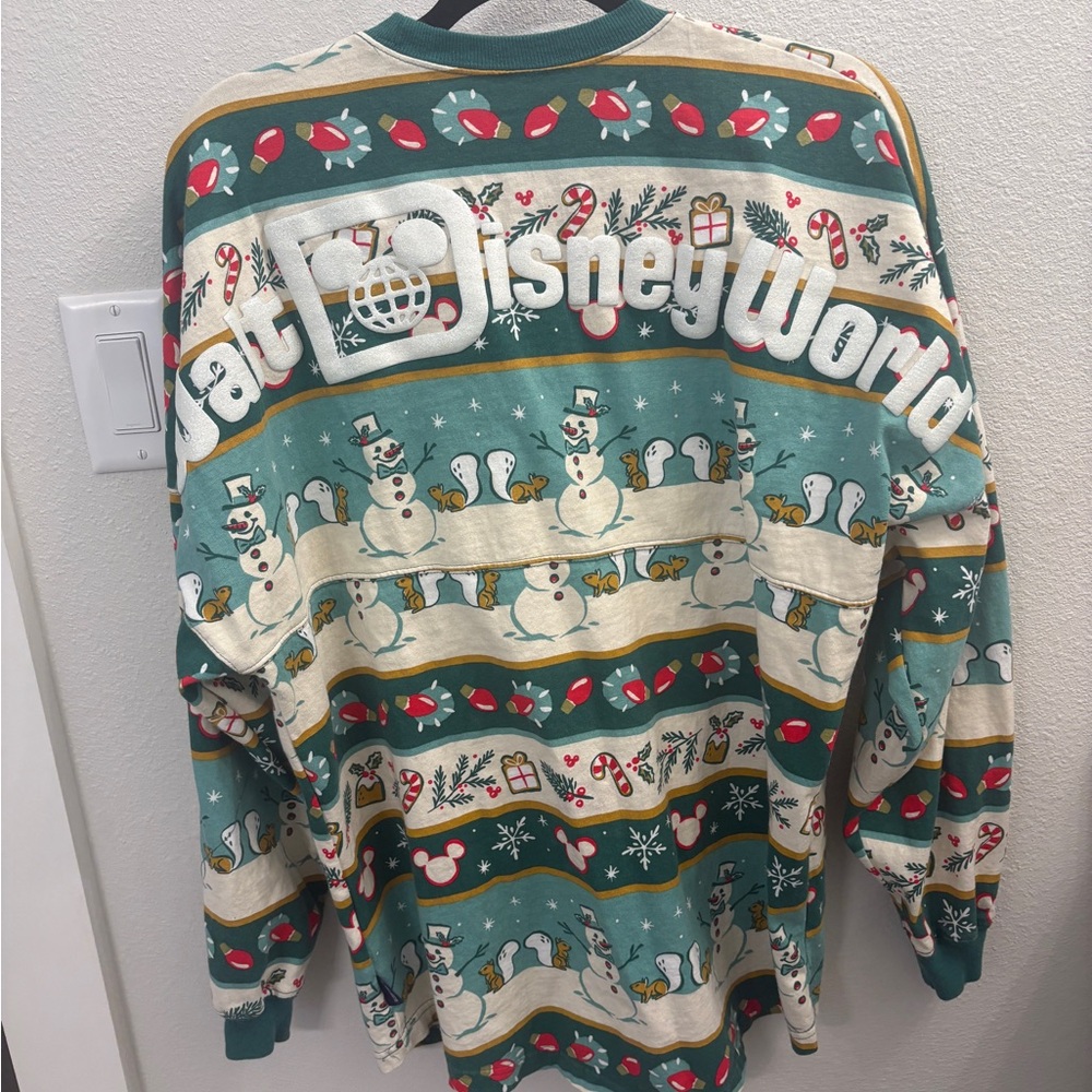 Disney  Festive Crewneck Sweater - Teal and Cream